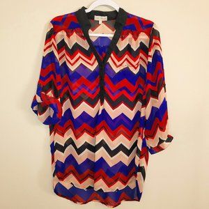 Flowy Chevron Blouse